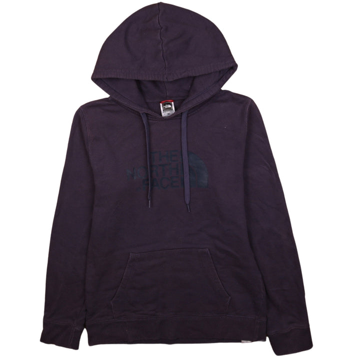 The North Face Womens Purple Pullover Hoodie Small Logo Print Casual