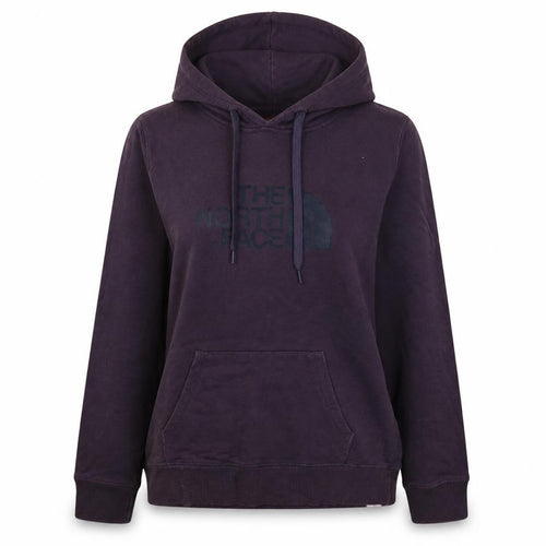The North Face Womens Purple Pullover Hoodie Small Logo Print Casual