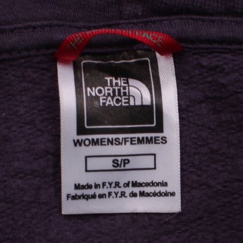The North Face Womens Purple Pullover Hoodie Small Logo Print Casual