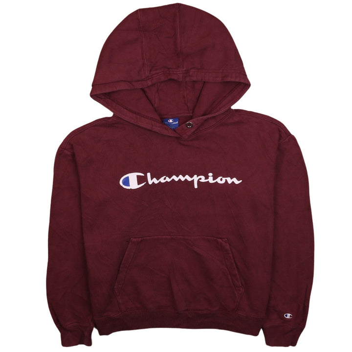 Champion Mens Red Pullover Hoodie Small Graphic Logo Fleece