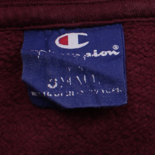 Champion Mens Red Pullover Hoodie Small Graphic Logo Fleece