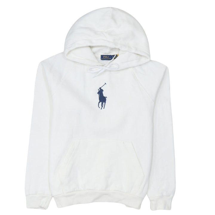 Polo Ralph Lauren Boys White Large Pullover Hoodie Cotton Blend Logo