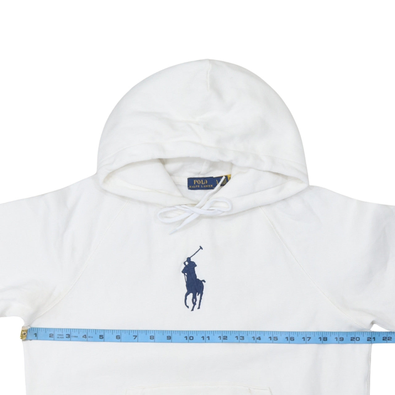 Polo Ralph Lauren Boys White Large Pullover Hoodie Cotton Blend Logo