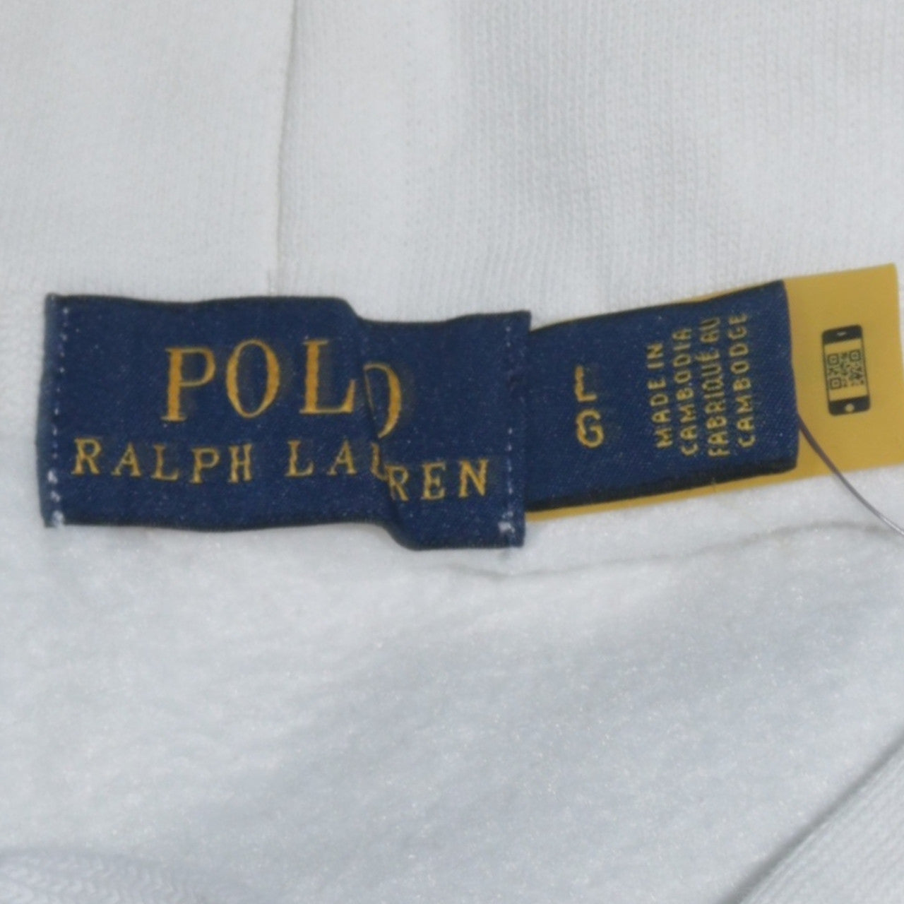 Polo Ralph Lauren Boys White Large Pullover Hoodie Cotton Blend Logo