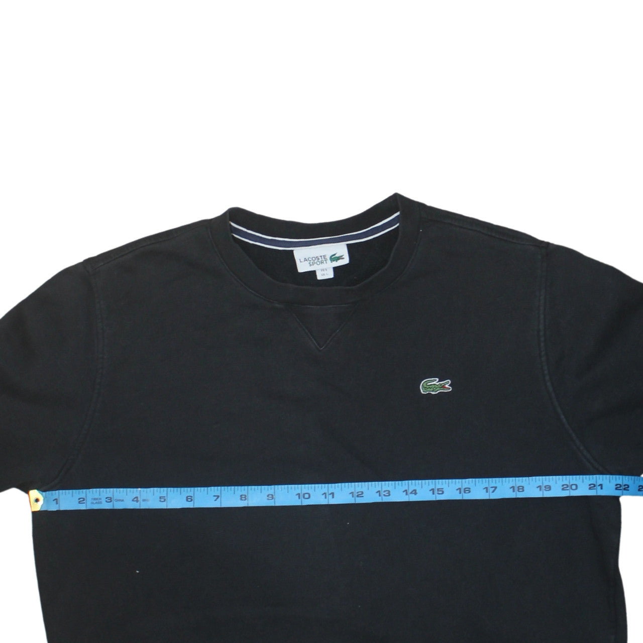Lacoste Men’s Black Crew Neck Pullover Sweatshirt L Regular Fit