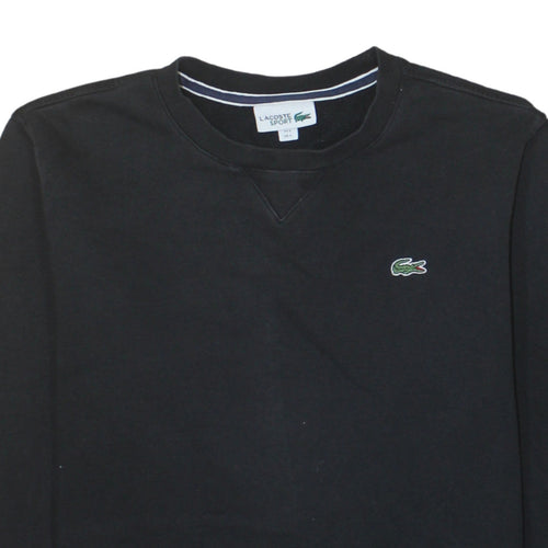 Lacoste Men’s Black Crew Neck Pullover Sweatshirt L Regular Fit