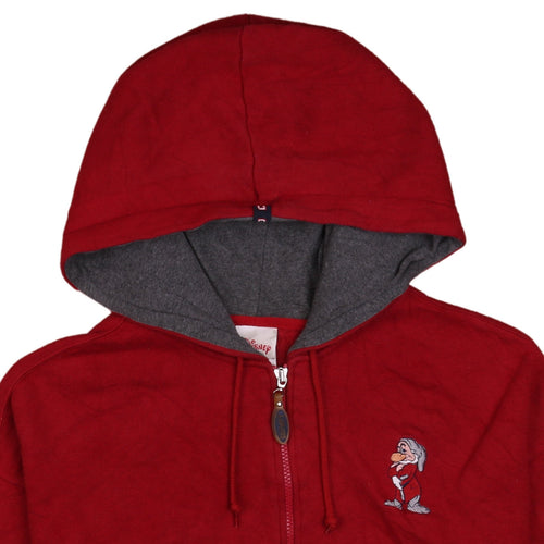 Disney Store Men Red XL Full Zip Grumpy Hoodie Sweatshirt