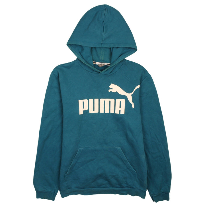 Puma Boys Blue Pullover Hoodie 15-16 Years Graphic Print Cotton Blend