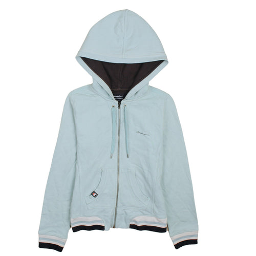 Champion Women's Light Blue Full Zip Hoodie Size S Cotton Blend