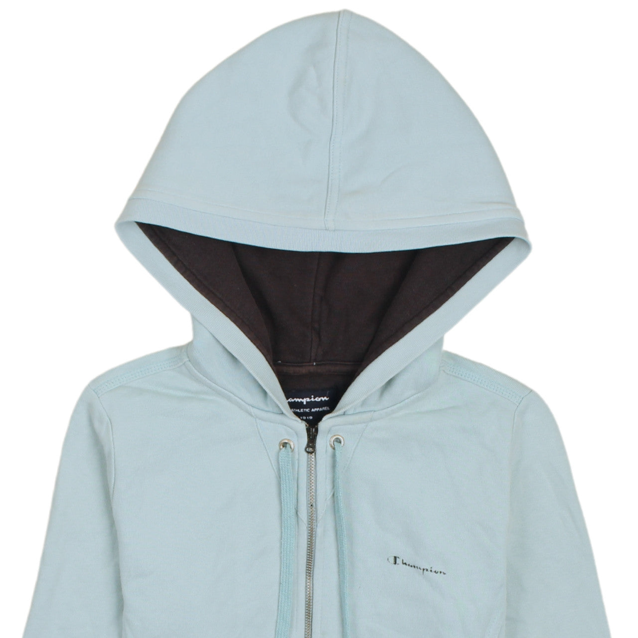 Champion Women's Light Blue Full Zip Hoodie Size S Cotton Blend