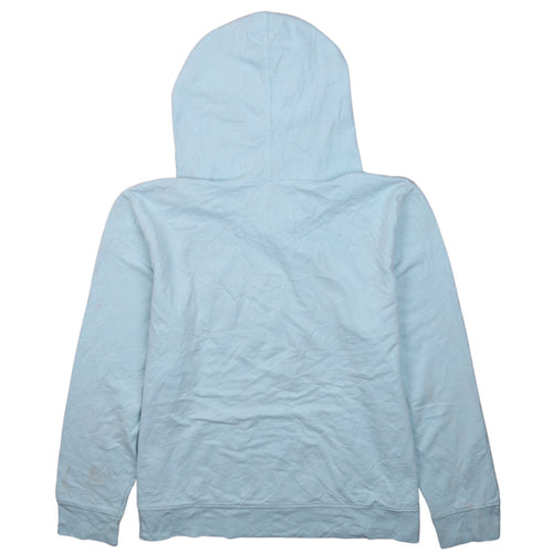 GAP Women Light Blue Pullover Hoodie XL Cotton Blend Logo Print
