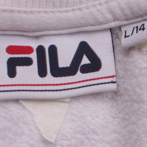 Fila Mens White Logo Sweatshirt L Crew Neck Pullover