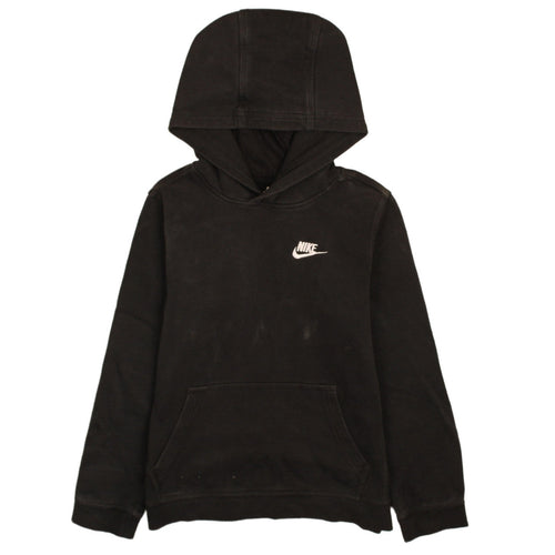 Nike Boys Black Pullover Hoodie Size 158cm Fleece Sweatshirt
