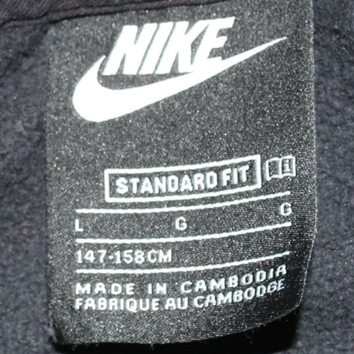 Nike Boys Black Pullover Hoodie Size 158cm Fleece Sweatshirt