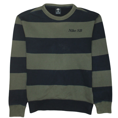 Nike SB Men's Green Striped Pullover Sweatshirt XS
