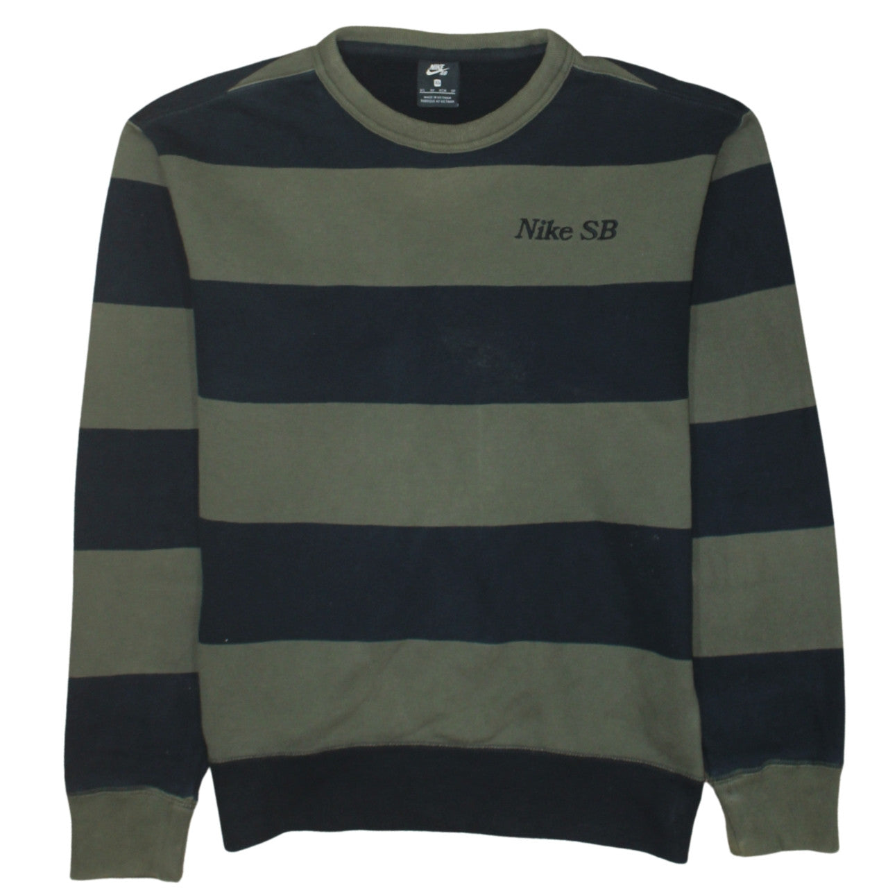 Nike SB Men's Green Striped Pullover Sweatshirt XS