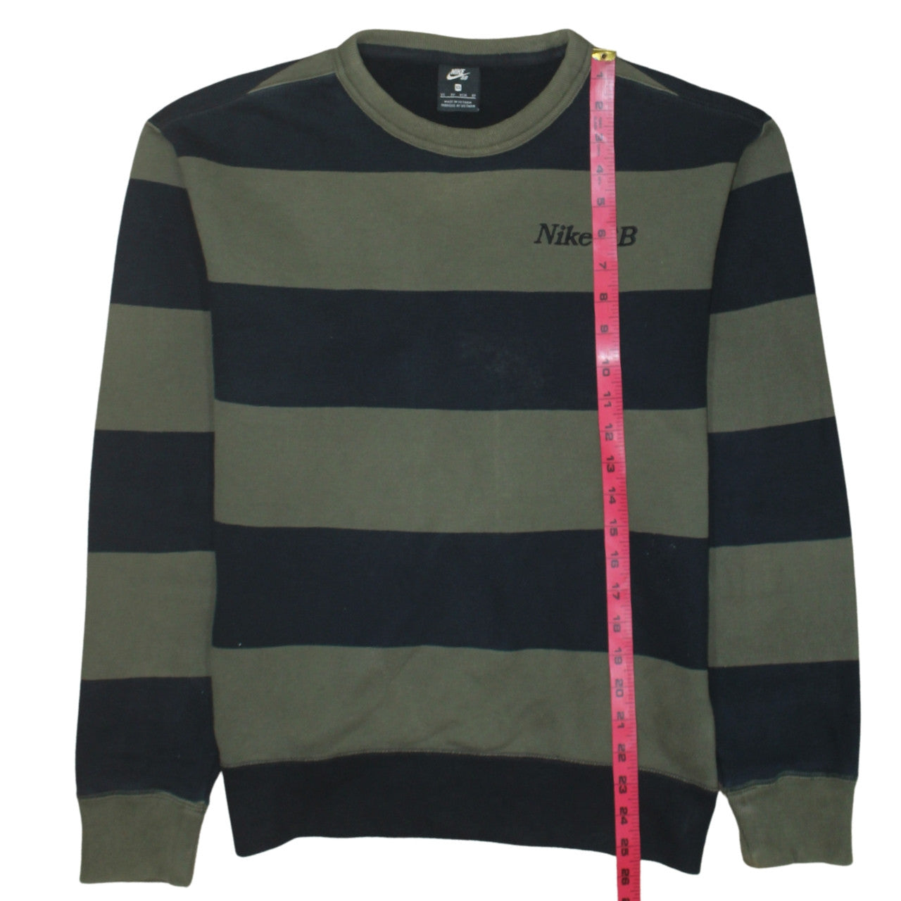 Nike SB Men's Green Striped Pullover Sweatshirt XS