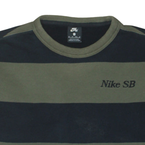 Nike SB Men's Green Striped Pullover Sweatshirt XS