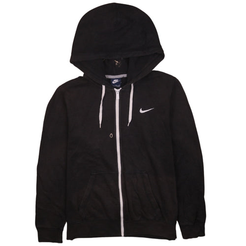 Nike Men's Black XL Full Zip Hoodie with Logo and Drawstring