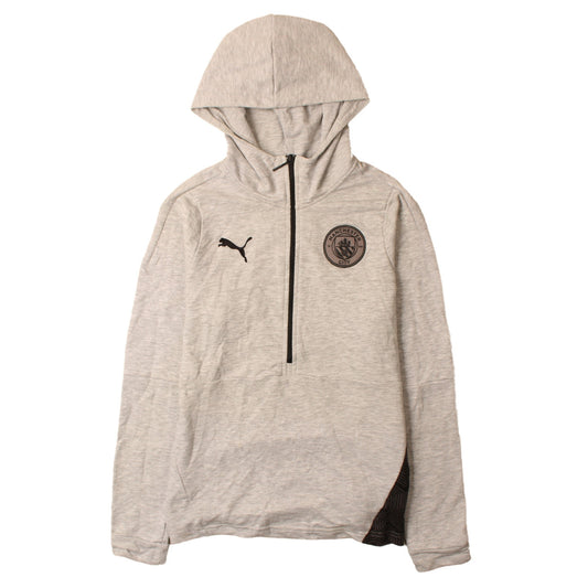 Puma Men Grey Manchester City 1/4 Zip Hoodie Size S