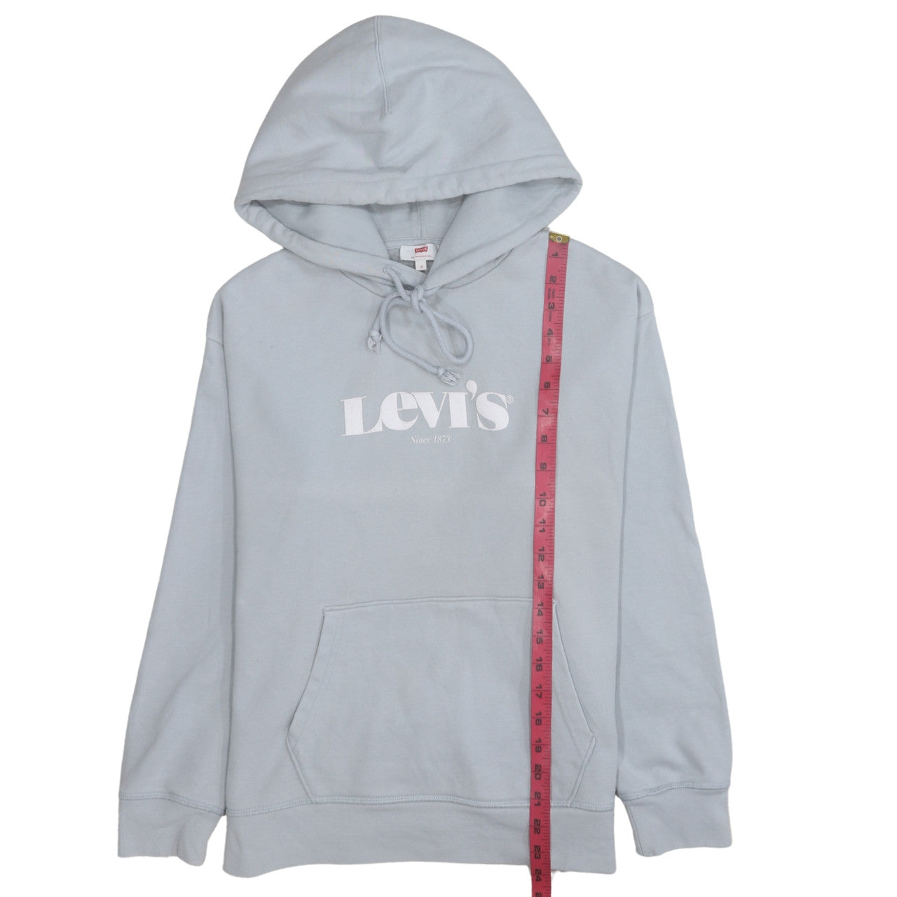 Levi's Women's Light Blue Pullover Hoodie Size S Cotton Logo Sweatshirt