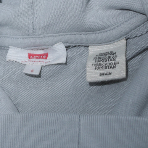 Levi's Women's Light Blue Pullover Hoodie Size S Cotton Logo Sweatshirt