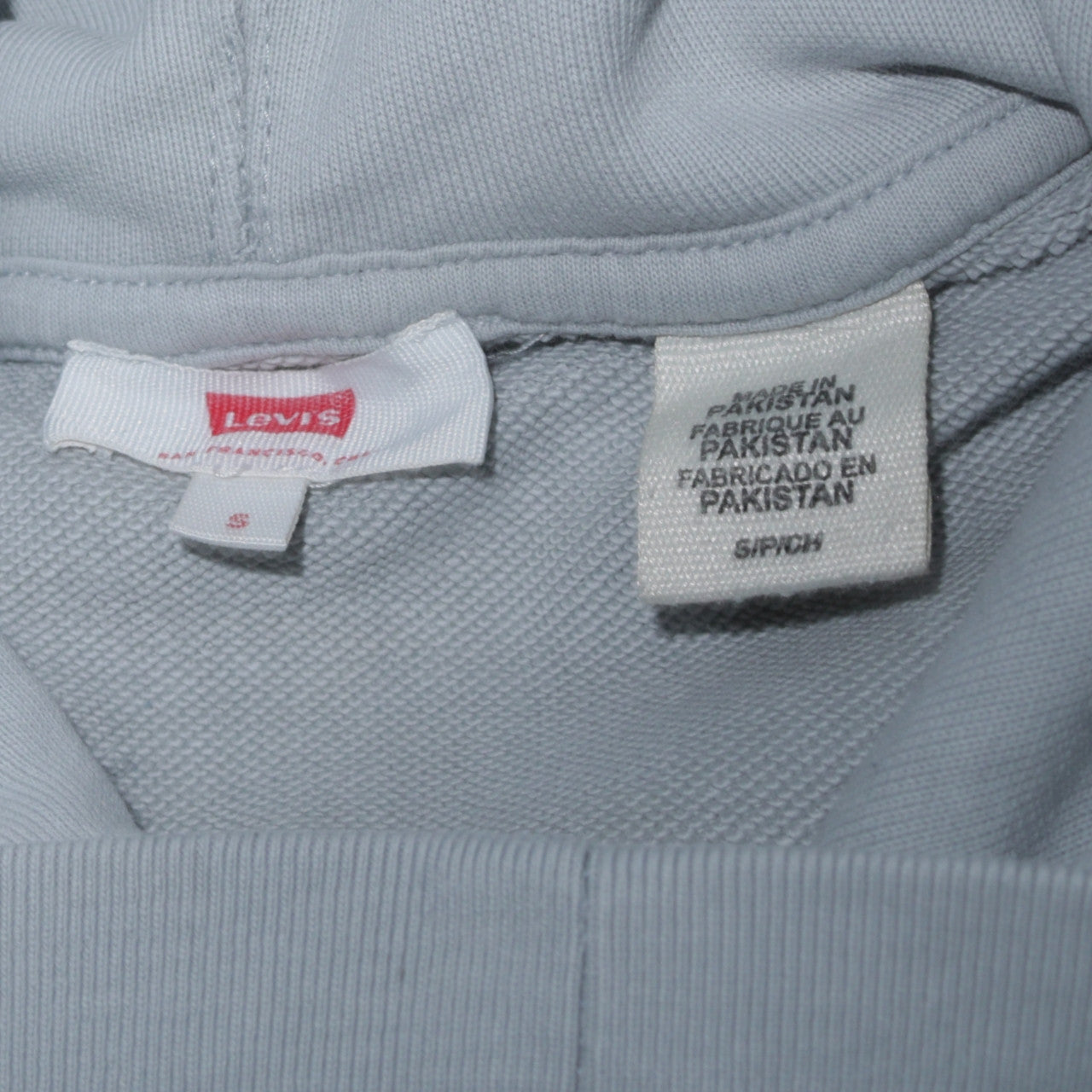 Levi's Women's Light Blue Pullover Hoodie Size S Cotton Logo Sweatshirt