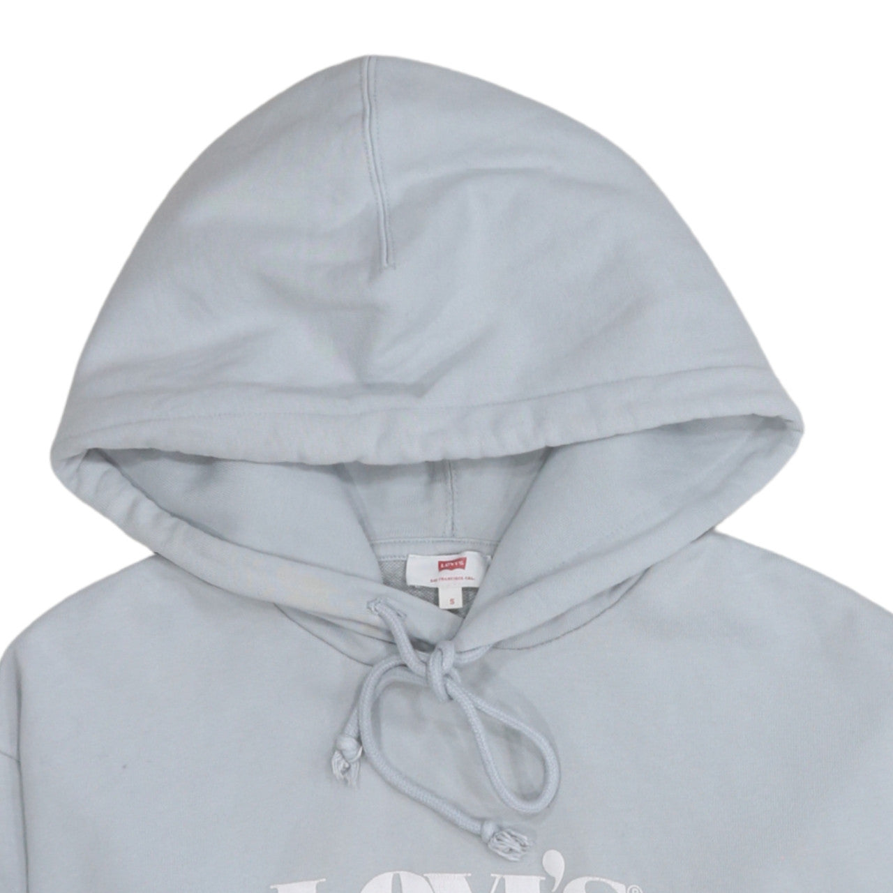 Levi's Women's Light Blue Pullover Hoodie Size S Cotton Logo Sweatshirt