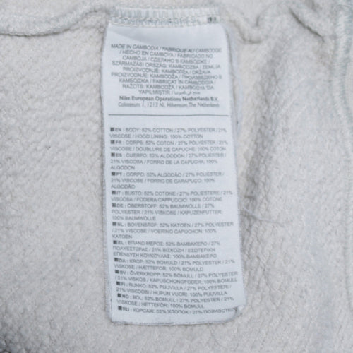 Nike Womens Grey Hoodie Small Pullover Long Sleeve Logo Print
