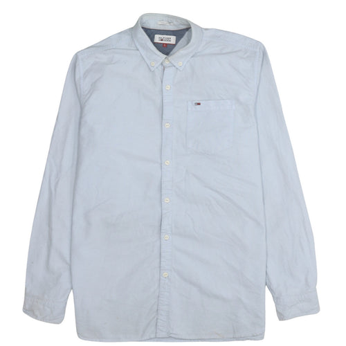 Hilfiger Denim Men's Blue Button-Down Casual Shirt L Regular Fit