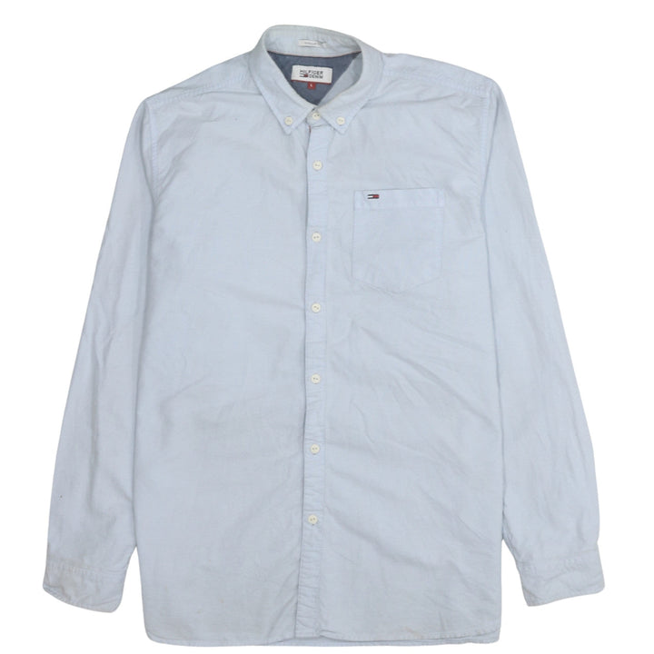 Hilfiger Denim Men's Blue Button-Down Casual Shirt L Regular Fit