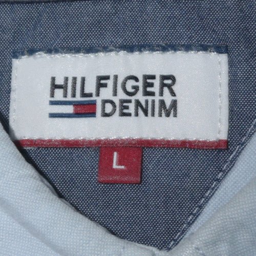 Hilfiger Denim Men's Blue Button-Down Casual Shirt L Regular Fit