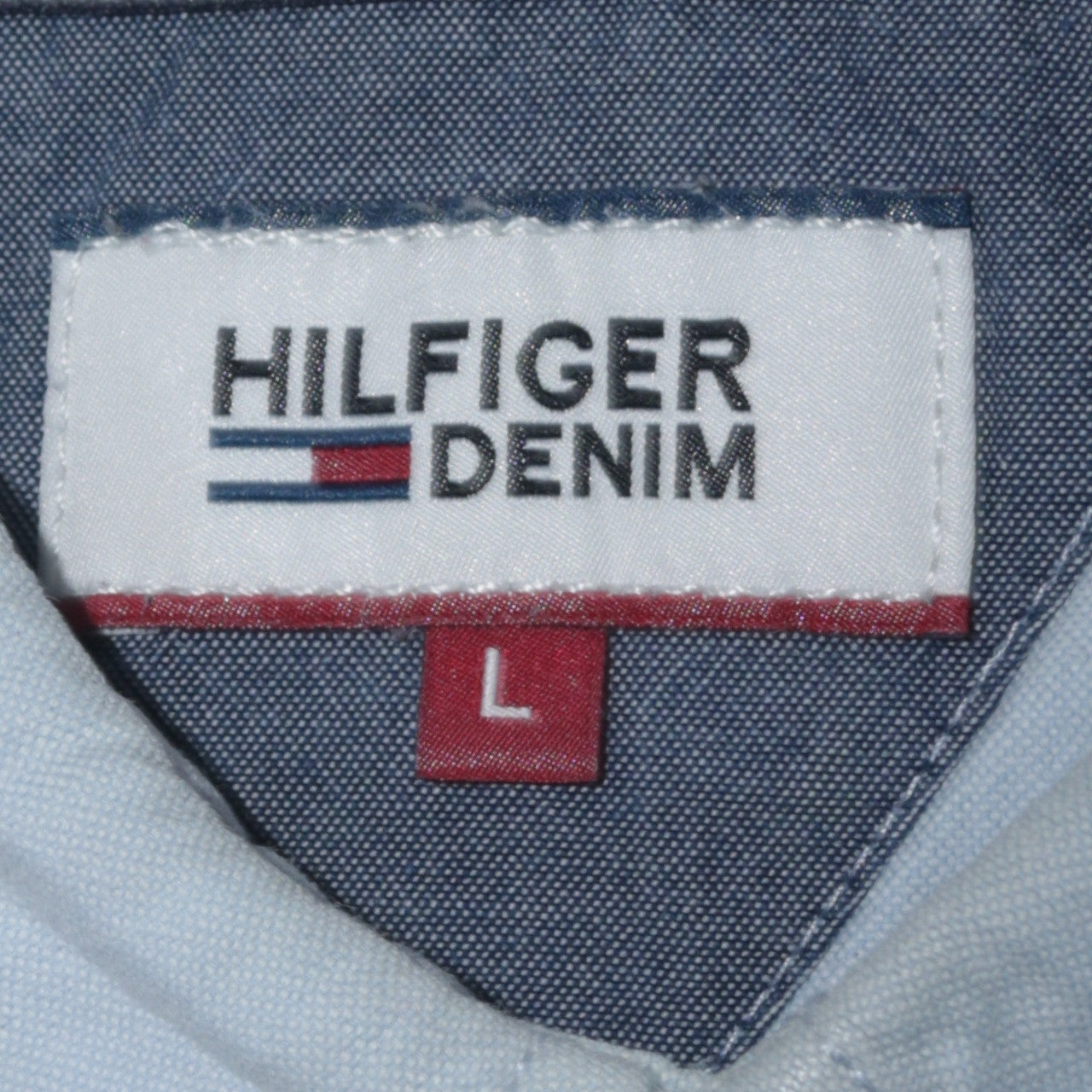 Hilfiger Denim Men's Blue Button-Down Casual Shirt L Regular Fit