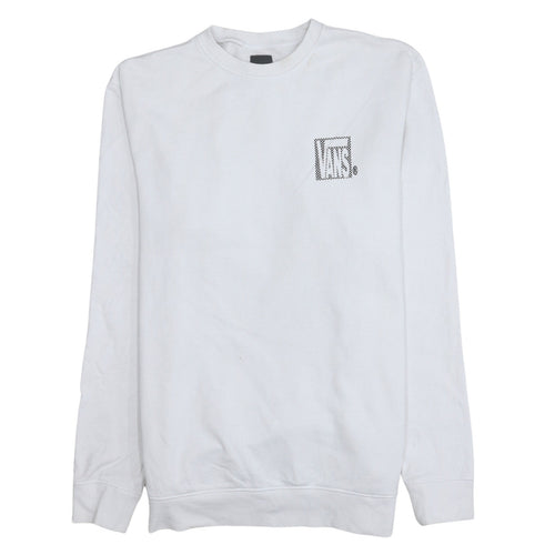 Vans Men's White Large Pullover Sweatshirt Graphic Print Crew Neck