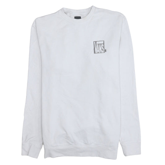 Vans Men's White Large Pullover Sweatshirt Graphic Print Crew Neck