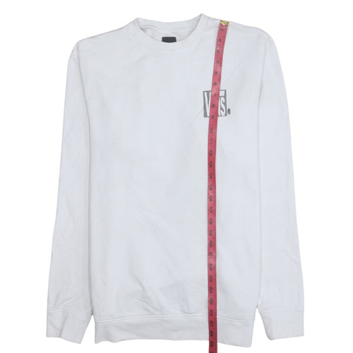 Vans Men's White Large Pullover Sweatshirt Graphic Print Crew Neck