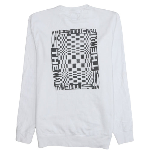 Vans Men's White Large Pullover Sweatshirt Graphic Print Crew Neck