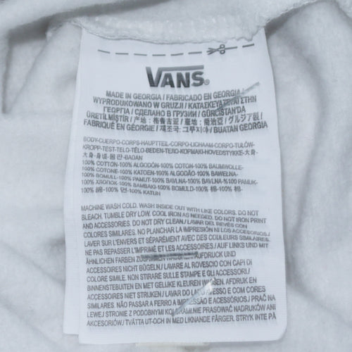 Vans Men's White Large Pullover Sweatshirt Graphic Print Crew Neck