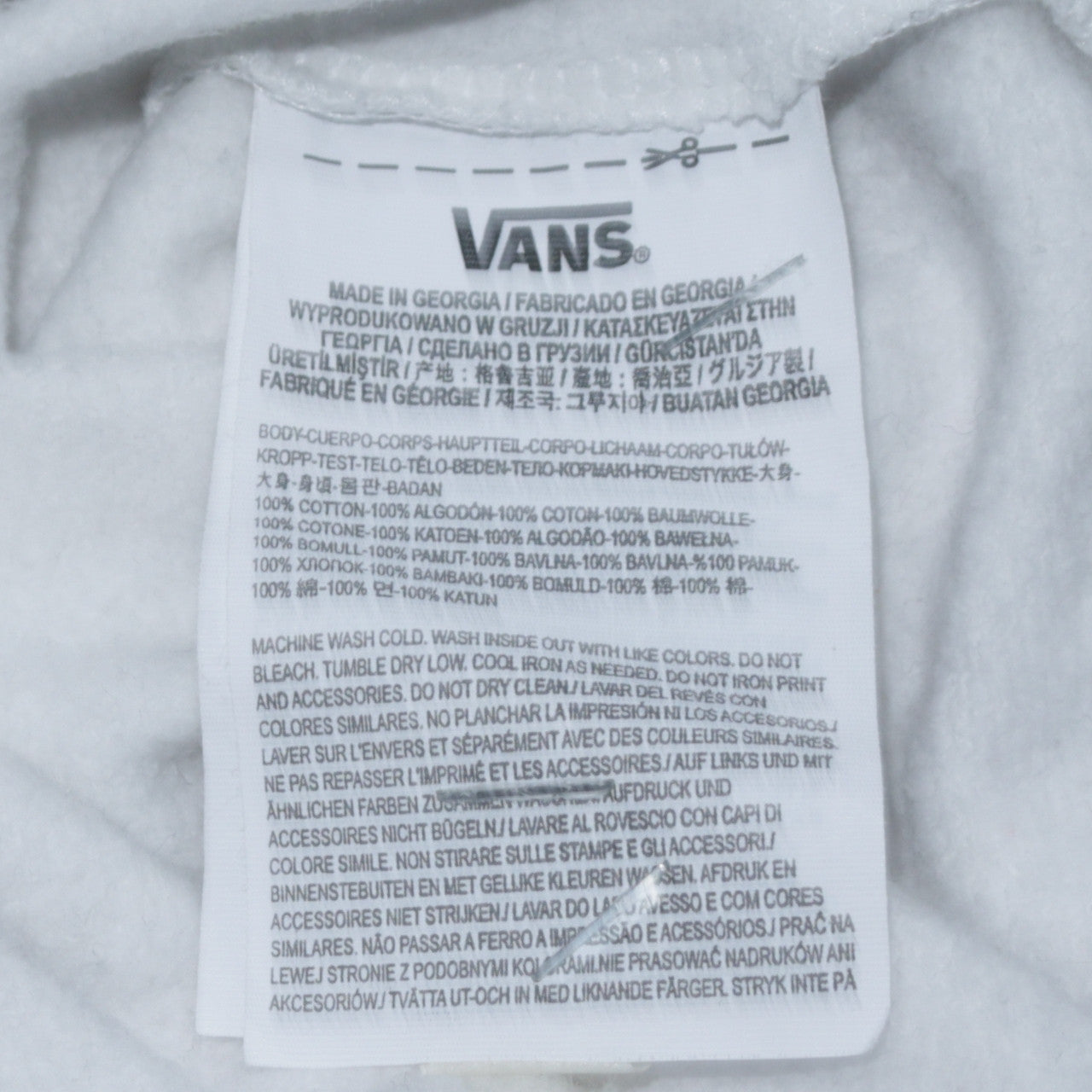 Vans Men's White Large Pullover Sweatshirt Graphic Print Crew Neck