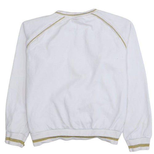 Fila Womens White Gold Logo Pullover Sweatshirt L