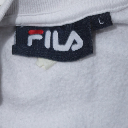Fila Womens White Gold Logo Pullover Sweatshirt L