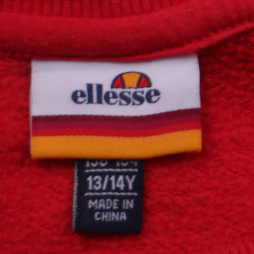 Ellesse Boys Red Colourblock Crew Neck Pullover Sweatshirt 13-14 Years