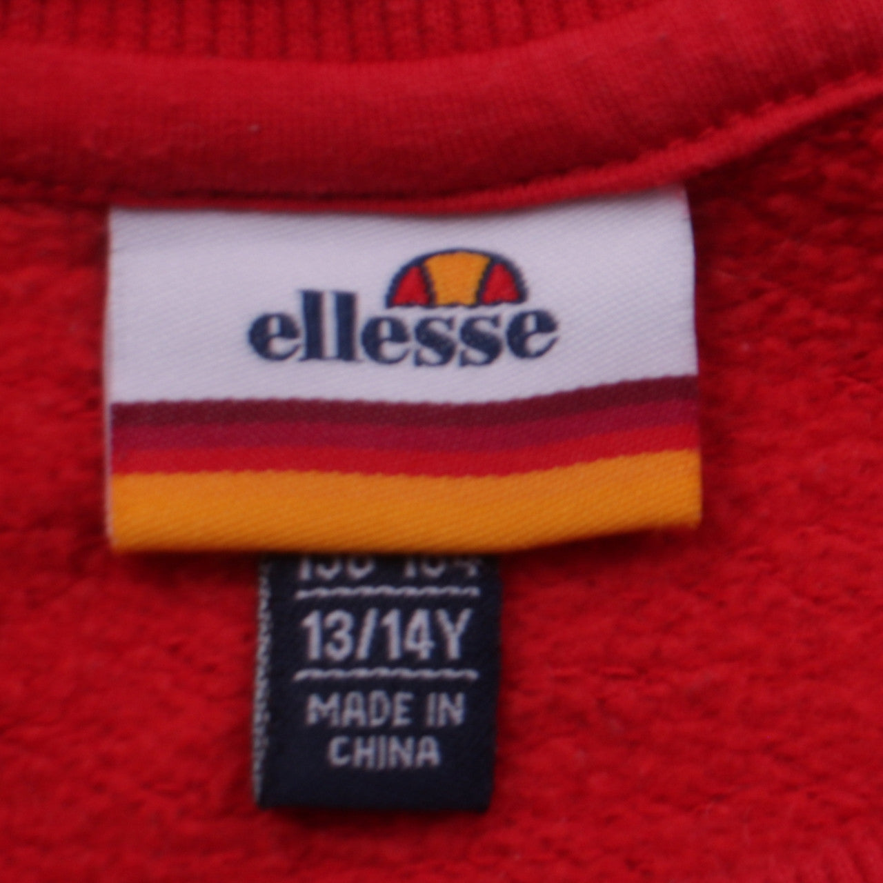 Ellesse Boys Red Colourblock Crew Neck Pullover Sweatshirt 13-14 Years