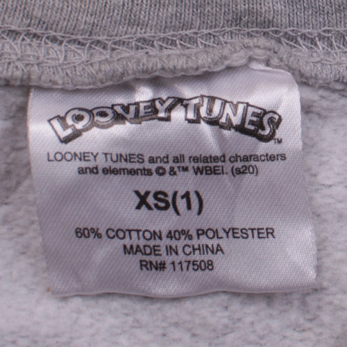 Looney Tunes Grey Graphic Pullover Sweatshirt Women XS