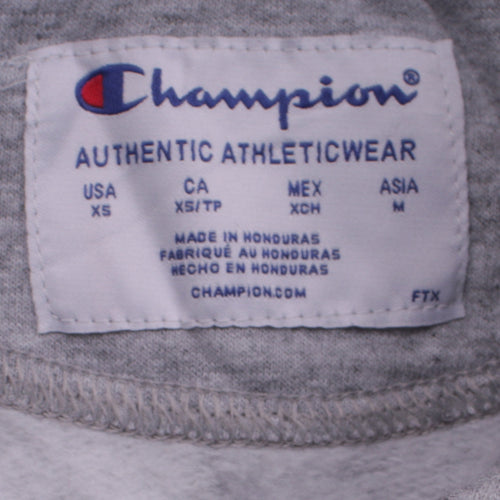 Champion Men's Grey XS Pullover Hoodie with Logo Design