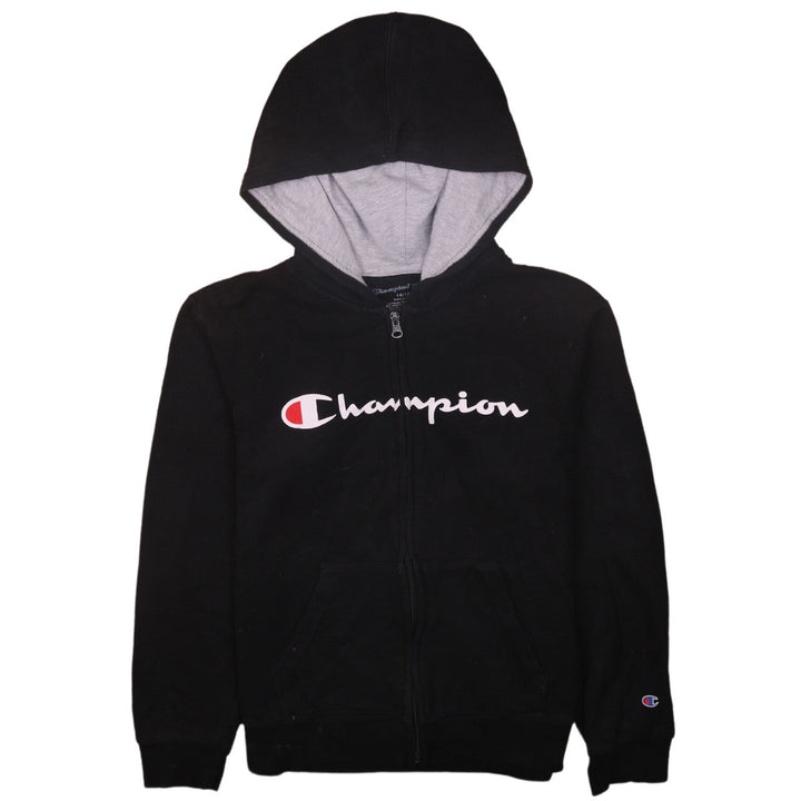 Champion Boys Black Full Zip Hoodie 14-16 Years Cotton Blend Athleticwear