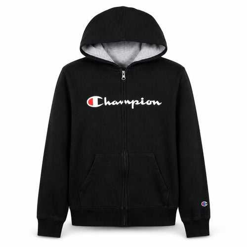 Champion Boys Black Full Zip Hoodie 14-16 Years Cotton Blend Athleticwear