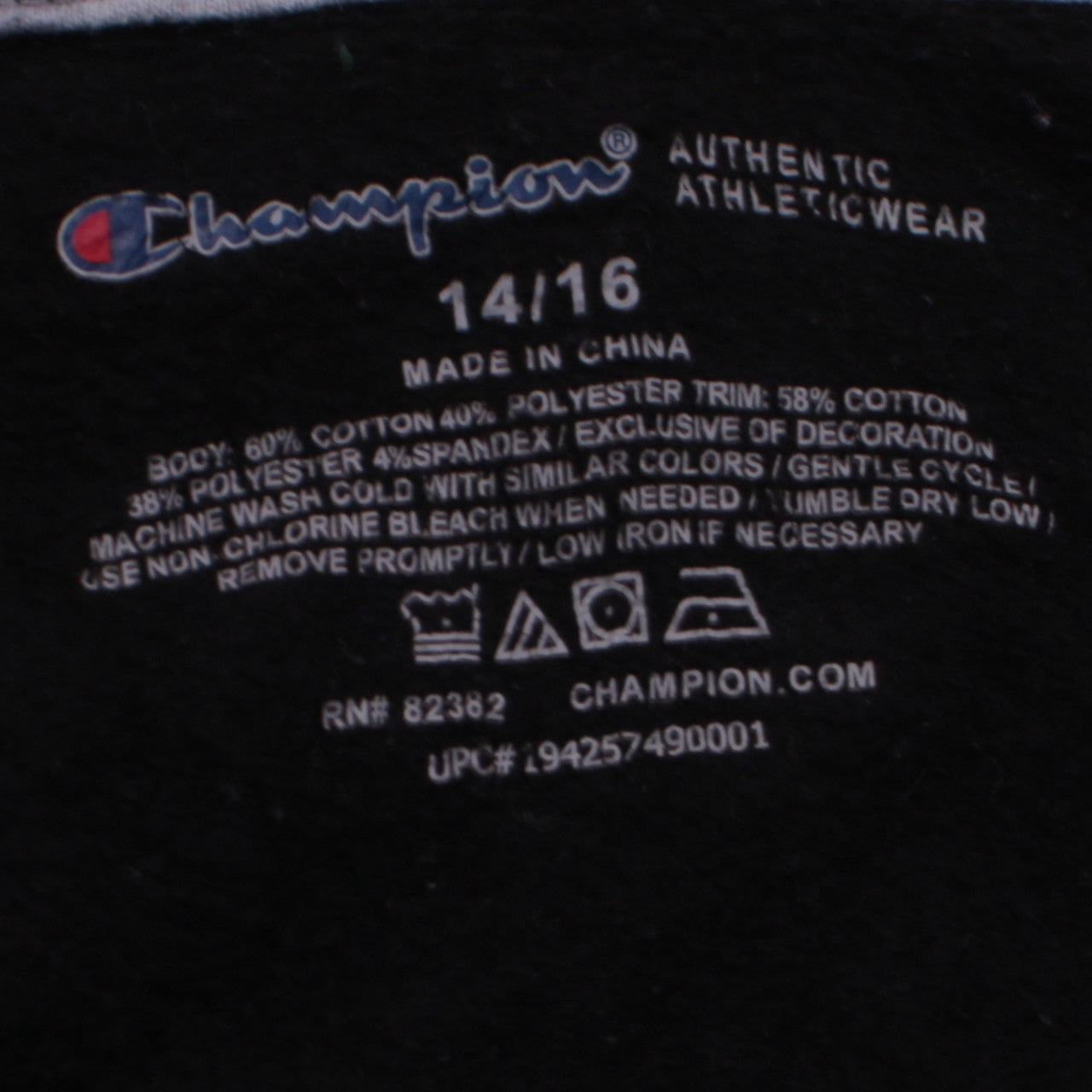 Champion Boys Black Full Zip Hoodie 14-16 Years Cotton Blend Athleticwear