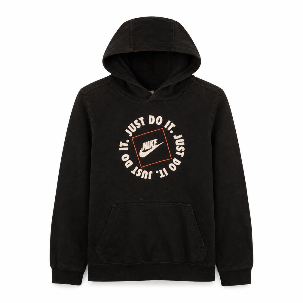 Nike Boys Black Hoodie L 147-158cm Pullover Standard Fit Just Do It Graphic