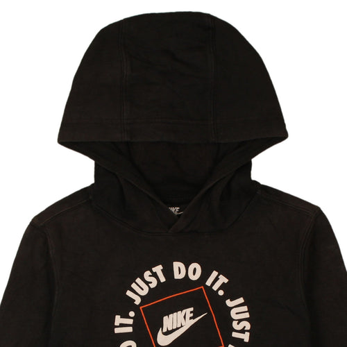 Nike Boys Black Hoodie L 147-158cm Pullover Standard Fit Just Do It Graphic